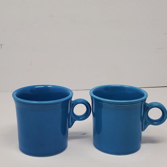 FIESTAWARE Homer Laughlin Classic Ring handle 10.5 Oz Cup Blue Set of 2 - Picture 7 of 11